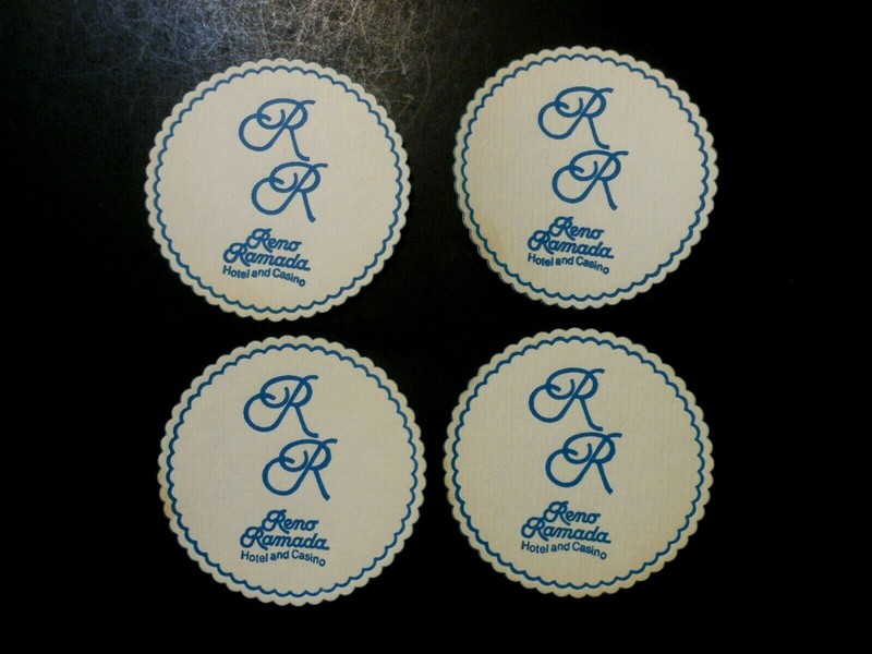 (4) CASINO BEER COASTERS RENO RAMADA HOTEL & CASINO RENO, NEVADA   unused