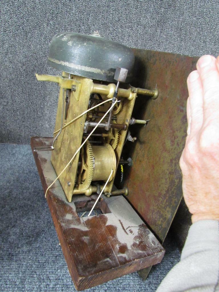 ANTIQUE W.CURTIS EXETER ENGLISH BRASS TALL CASE GRANDFATHER CLOCK FACE