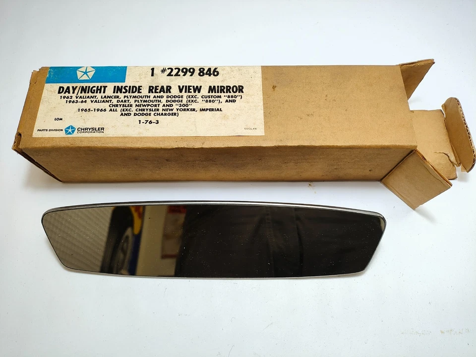 1962-1965 Plymouth Newport Dart Inside Non-Prismatic View Mirror 2299846 NOS - Image 3 of 4
