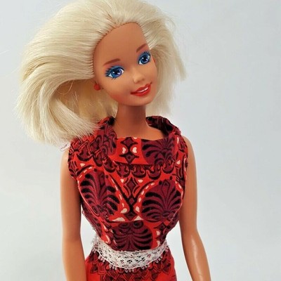 black barbie doll with blonde hair
