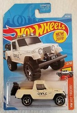 Hot Wheels 2019 HW Hot Trucks 2/10 WHITE '67 JEEPSTER COMMANDO Race Car Toy #84