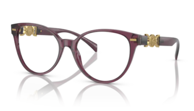 Versace 0VE3334 5220 Violet/ Clear Cat Eye 53mm Women display picture 2