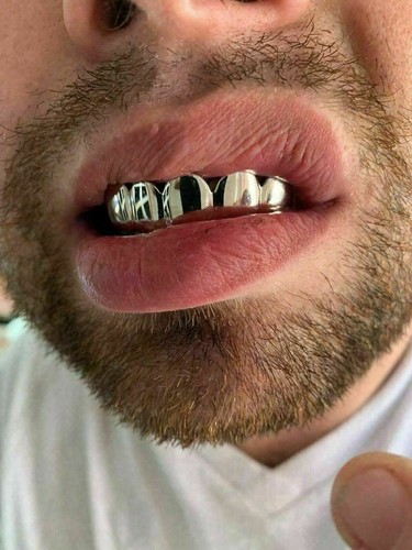 Echt MASSIV 925 Sterlingsilber maßgeschneidert GRILLZ Zähne oben unten Hip Hop Mund - Bild 7 von 8