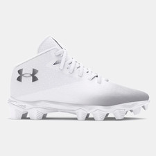 Under Armour Boys' UA Spotlight Franchise 4 RM Jr. Football Cleats - White/Metal