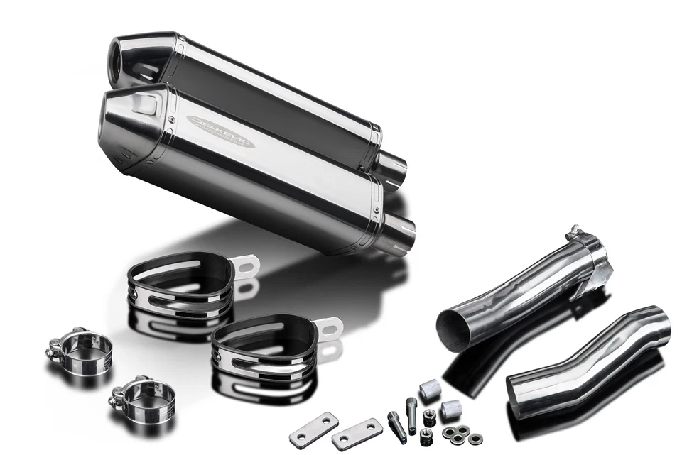 Silenciador de escape Delkevic Slip On Kawasaki Ninja 1000 13" acero inoxidable tri-ovalado Foto 2 de 3