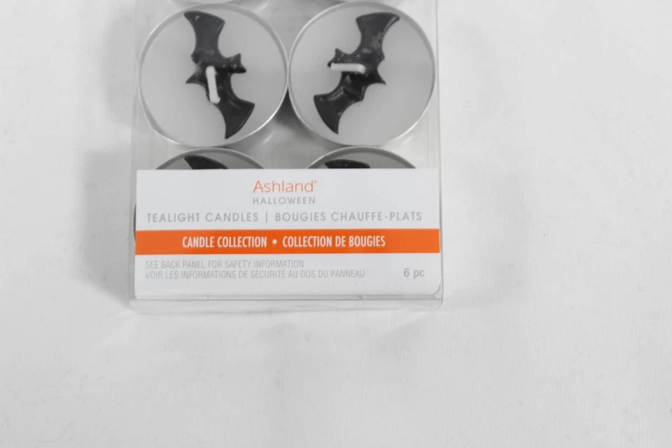 Paquete de 6 velas góticas de tealight de murciélago decoración gótica del hogar Halloween estética oscura Foto 2 de 4