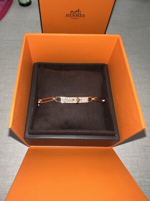 HERMES Kelly Chaine Diamonds bracelet Rose Gold 18k