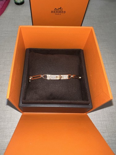 HERMES Kelly Chaine Diamonds bracelet Rose Gold 18k