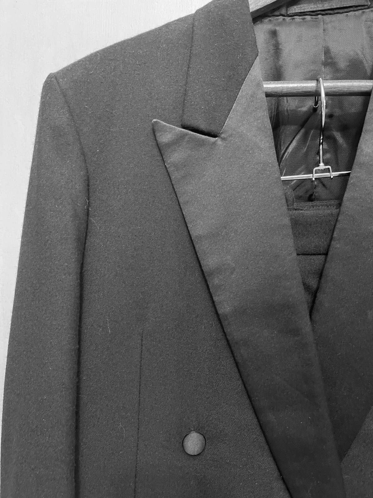 MENS TUXEDO SUIT VINTAGE 100 WOOL JACKET & PANTS (SMALL/MEDIUM) eBay