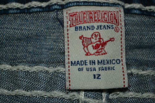 True Religion Girl Straight Julie Super T Thick Stitch Pocket Flap Blue Jeans 12 - Picture 9 of 12