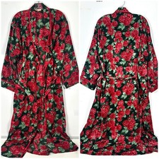 Victoria  s Secret Robe Nightie Lingerie Sz P/S Rose Floral Gold Label