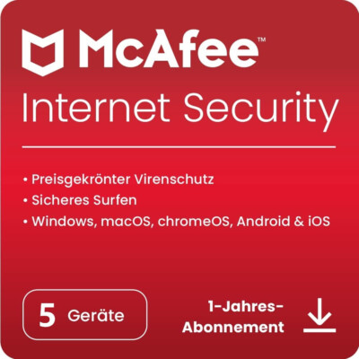 McAfee AntiVirus / Internet Security 2026 | 5 Devices 1 Year   
