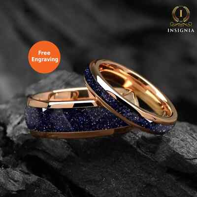 The Starlight - His and Hers passende Sandstein & Wolfram Paar Eheringe