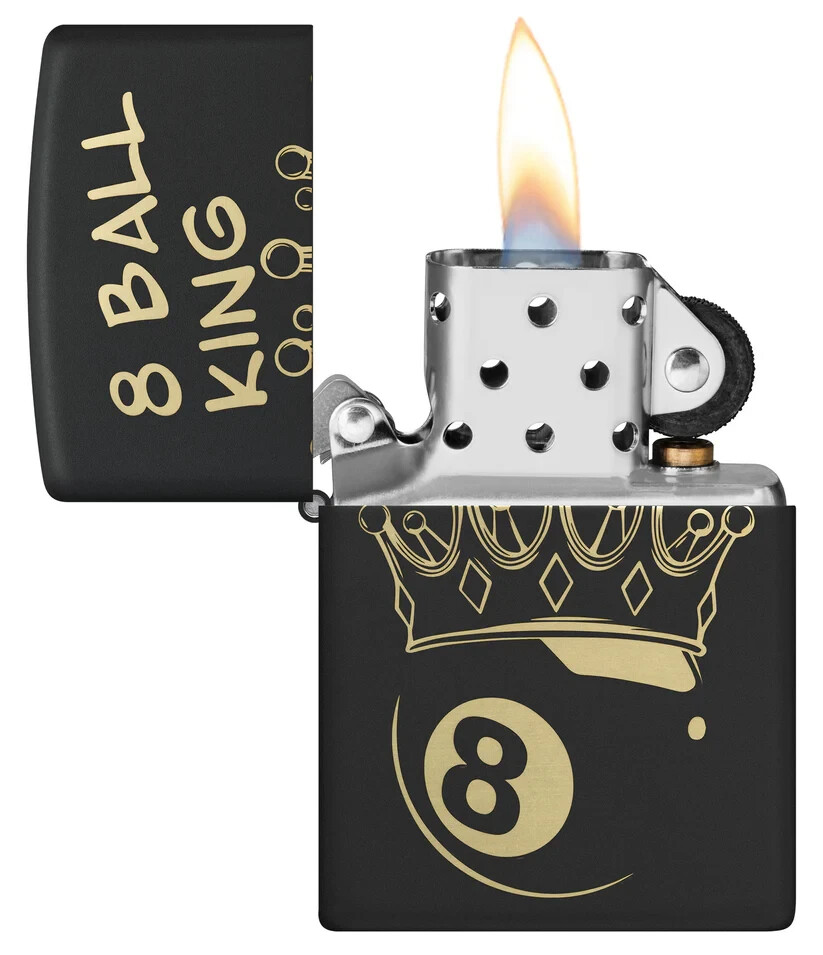 Zippo 46291, Billiards-8 Ball King Design, Black Matte