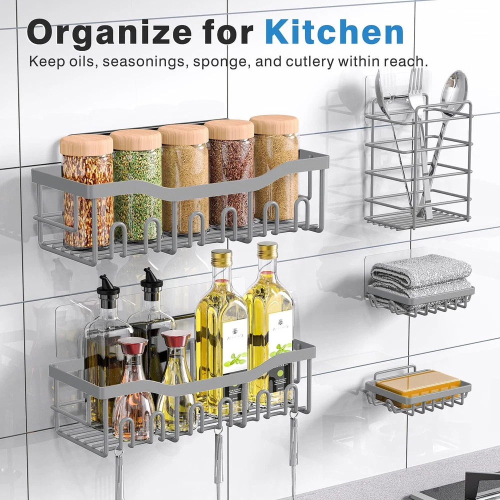 Shower Caddy 5 Pack,Adhesive Shower Organizer for Bathroom Storage&Home Decor...