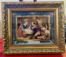 Merck Family Old World Christmas Painting & Gold Frame Traditions 2 Cherish #951