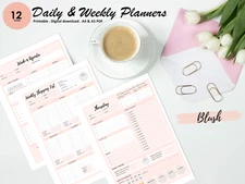 Printable Daily and Weekly Planners  in A4, A5 and US Letter size PDF