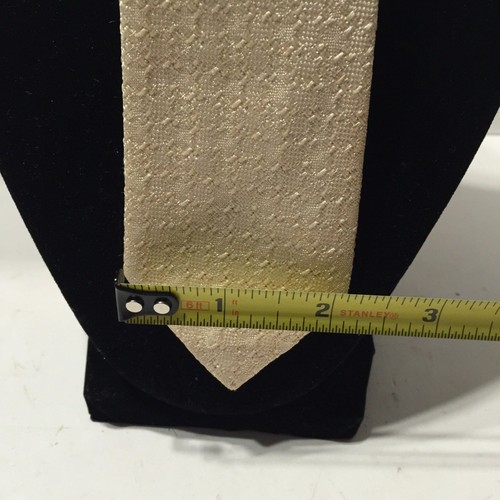Vintage Mens Tie Neck Tan Beige Necktie USA Made Hurwitz by Damon - Picture 2 of 5