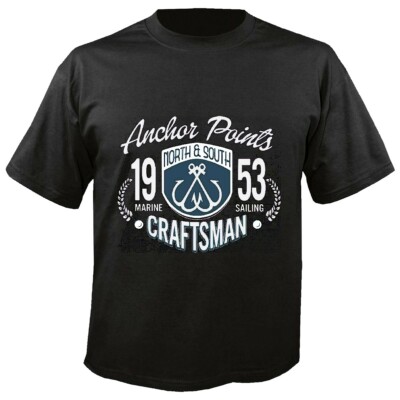 T-Shirt MARINE SAILING ANCHOR POINTS CRAFTSMAN ANKER SKULL PIRAT SEGELBOOT SEGEL