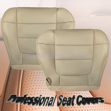 Driver & Passenger For 2001-2003 Ford F150 Lariat Bottom Leather Seat Cover Tan
