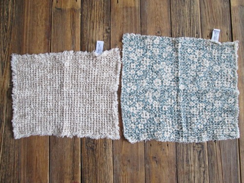 Shabby Chic Waffle Washcloth Lot 2 100% Cotton Washcloth Wash Cloth Dish Kitchen - Picture 2 of 8