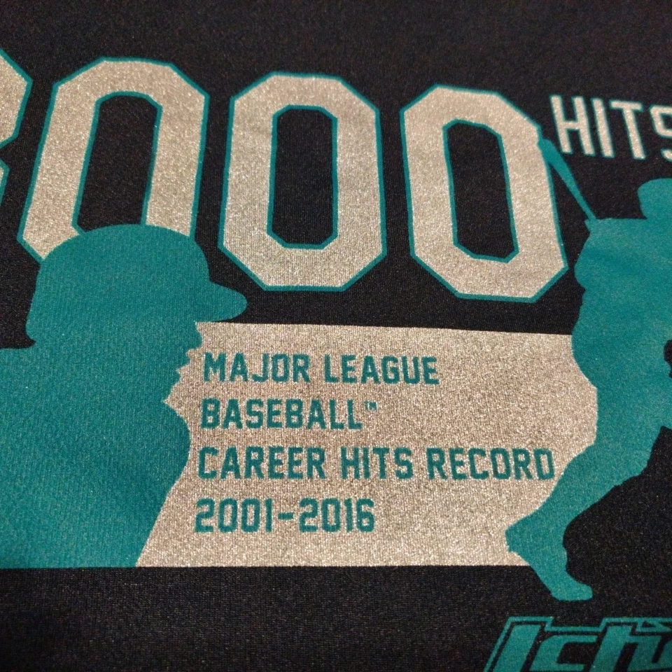 SEATTLE MARINERS Ichiro Suzuki 3000 Hits 2016 Men's Japan Navy Mizuno Large - Image 3 of 4