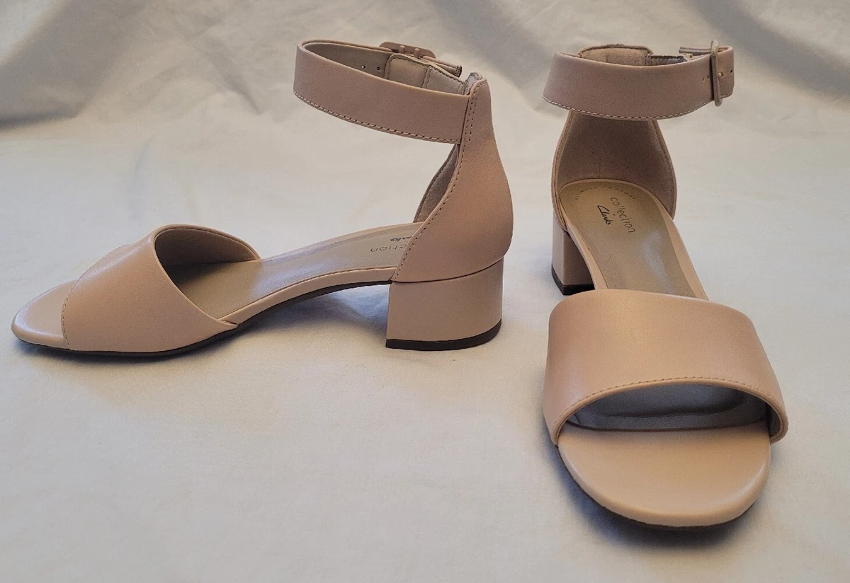 Clarks Dedra Ankle Strap Sandal Woman Size 6 M Blush Pink Leather | eBay