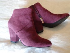 Booties Anthropologie Dolce Vita Gila 6M Suede Zip Closure Bordeaux Wine