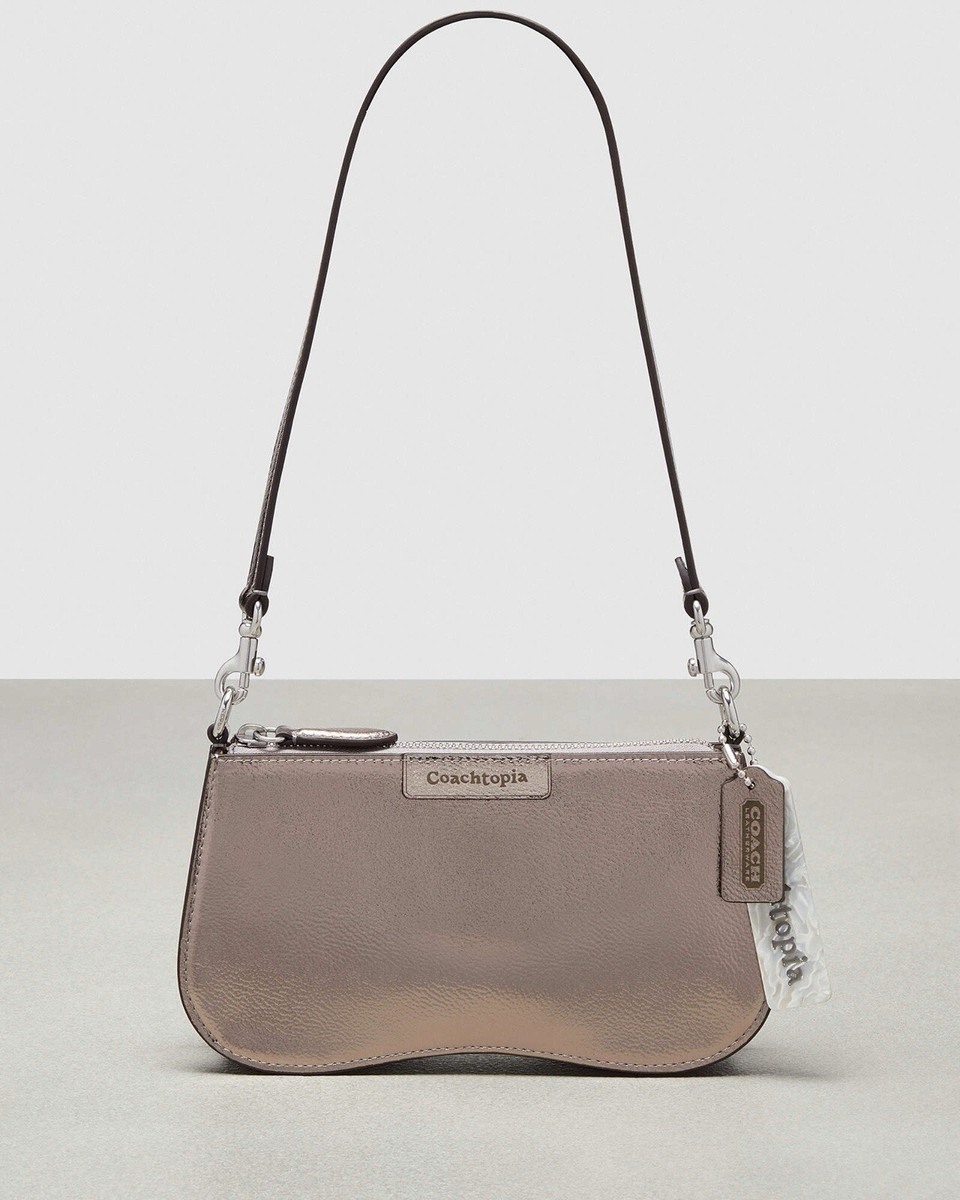 Coach Coachtopia Wavy Shoulder Bag - CU873 Gunmetal Metallic