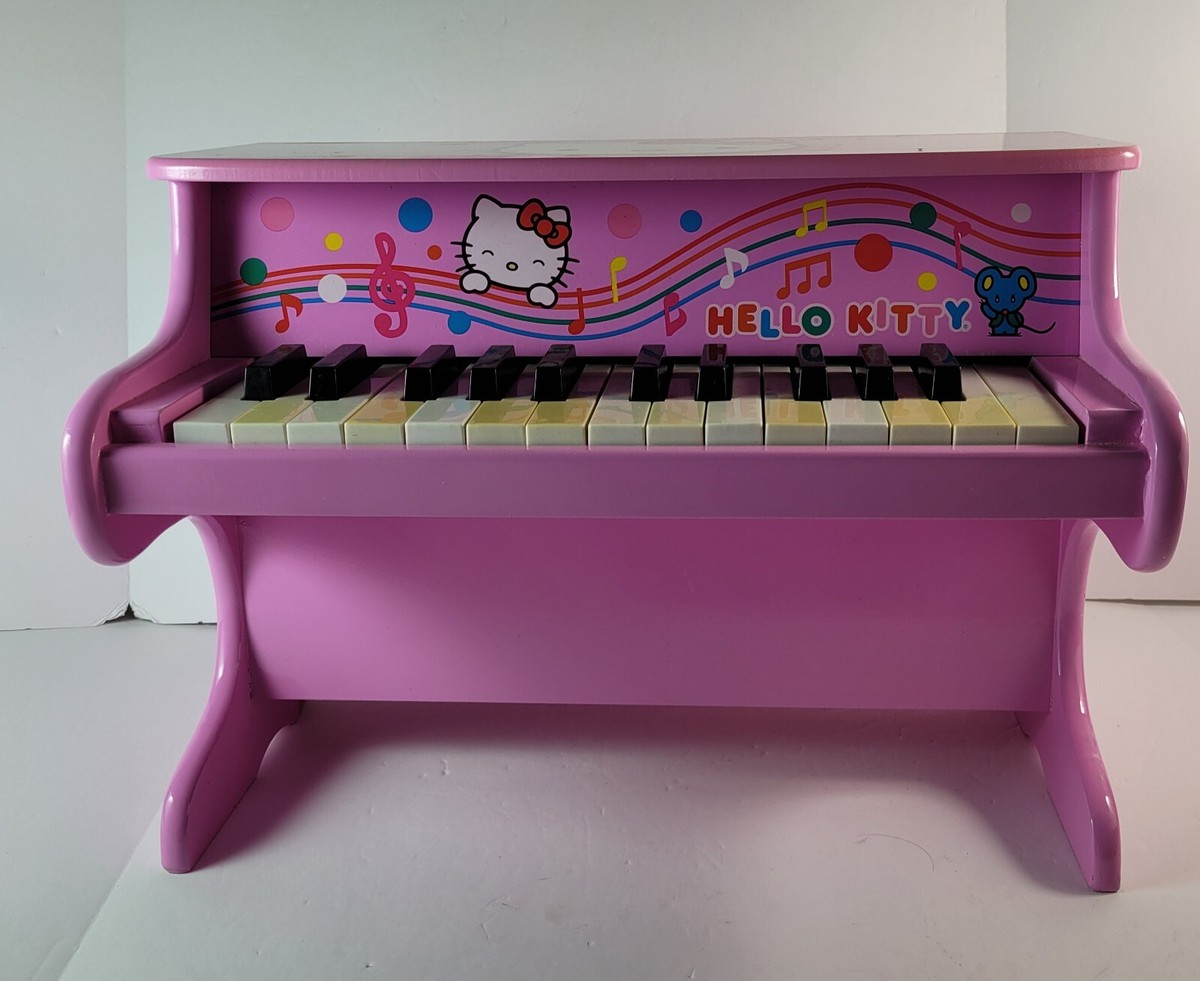 Sanrio - HELLO KITTY Toy Wooden Piano Large Working 2013 Pink 16 x