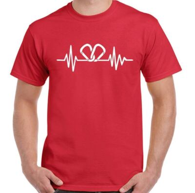 Klettern T-Shirt Kletterer Herzschlag Herren lustig Kletterkarabiner Seil Ausrüstung