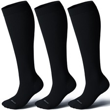 Cotton Compression Socks for Women Men 15-20mmHg Knee High Cute Support Sock ...