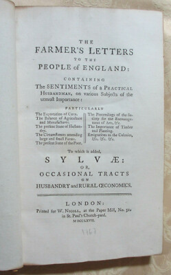The Farmer's Letters to the People of England, 1767, First edition -Arthur Young