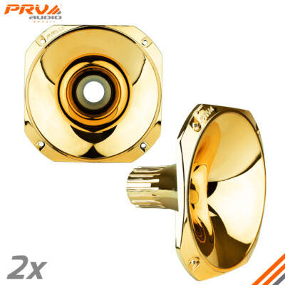 2x PRV Audio WGP14-25 Gold-S 1'' Exit Waveguide 1in. Driver Screw-on Pro Car Horn