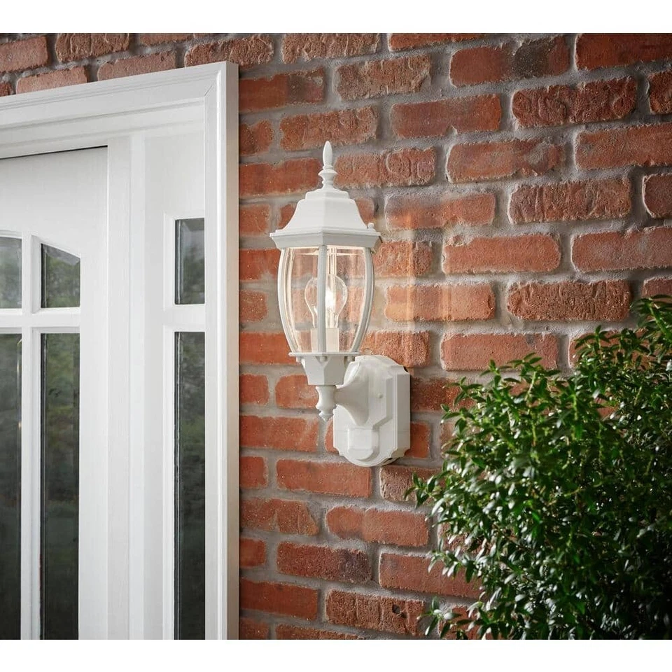 Alexandria White Farmhouse 180-Degree Motion Sensor Outdoor 1-Light Wall Sconce - Image 2 of 3