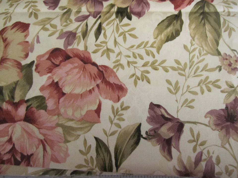 HOBBY LOBBY Grande Rosa Púrpura FLORAL Decoración del Hogar Mezcla ALGODÓN TELA 1 yarda x 54 Foto 4 de 4