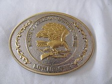 North American Hunting Club Life Member vintage belt buckle 1980s NICE