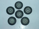6 used Lesney 16.5x72 BPT on 11mm wheels for Matchbox 4c Triumph Motorcycle & SC