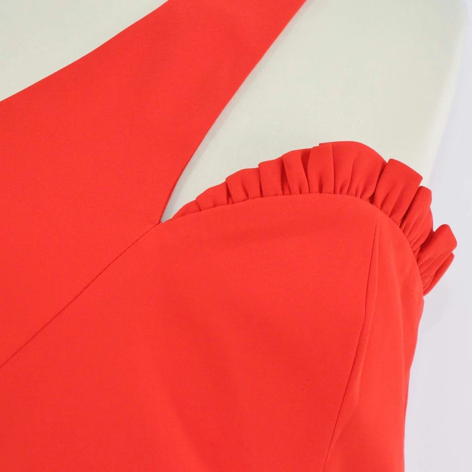 Robe moulante une épaule froncée en polyester mélangé rouge Alice - Photo 4/4
