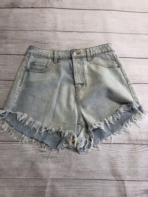 Wild Fable Shorts Womens 4 Blue High Rise Denim Cutoff Frayed Hem Casual Summer