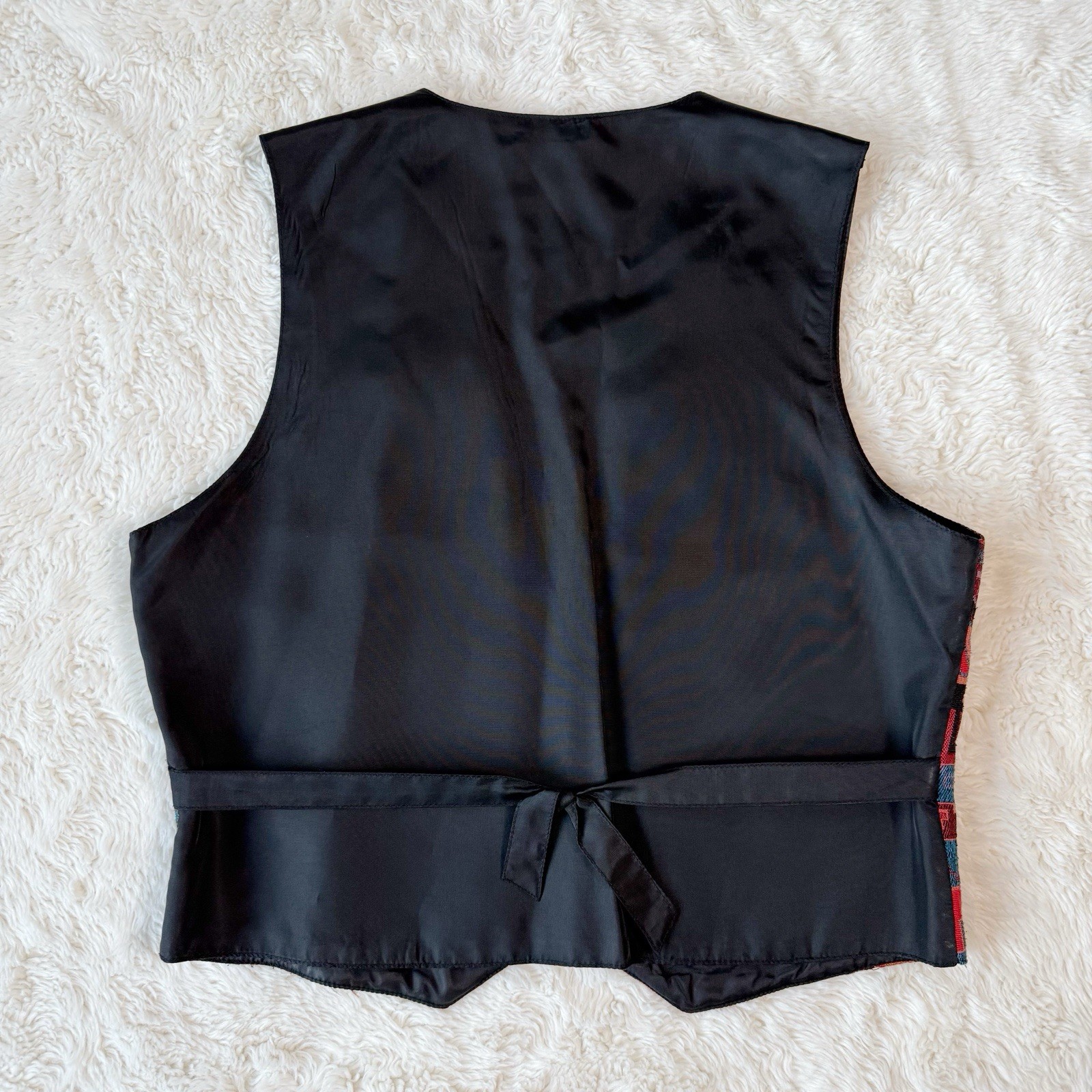 VTG Deborah Murray Women Colorful Geometric Aztec Pattern Tapestry Vest SMALL