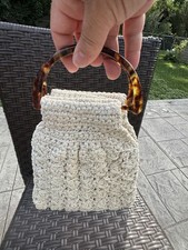 Grannycore Hand Crocheted Small Purse With Removable Handle