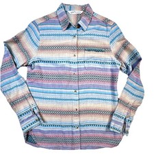 Woolrich Camicia Uomo XS Multicolore Southwestern Righe Bottoni Manica Lunga