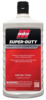 Malco Super Duty Heavy Cut Compound - Professional Cutting, Polishing 32 Oz. 