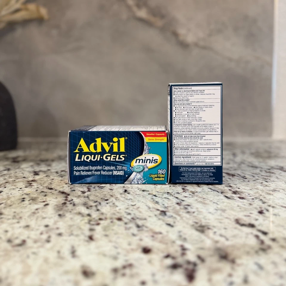 2boxes-Advil Liqui-Gels Minis 200MG Ibuprofen 160 Capsules*NEW-FREE SHIPPING* - Image 2 of 2