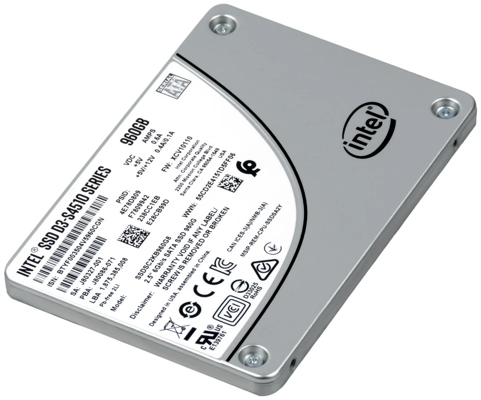 Intel SSD D3-S4510 960GB SATA 6Gbp/S 2.5'' SSDSC2KB960G8 - Image 2 of 3