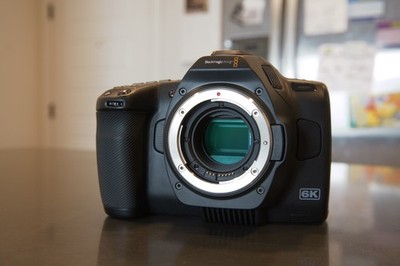 Black Magic Pocket Cinema Camera 6k Pro -EF Mount- (used, great con) {With Cage}
