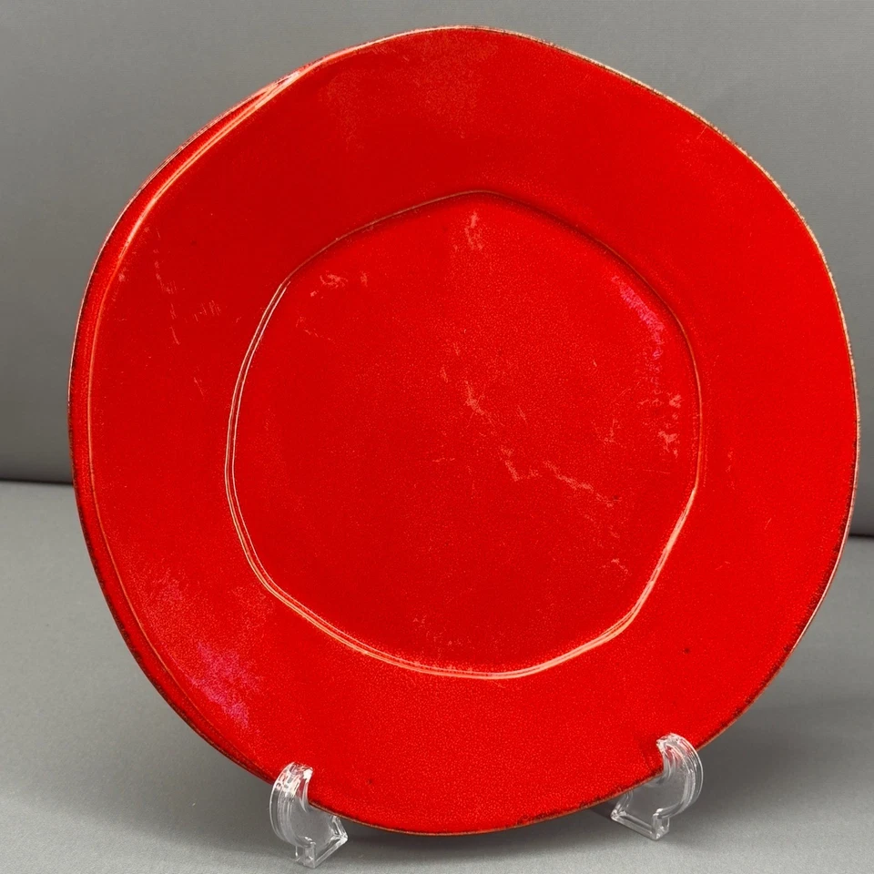 Juego de 5 platos de cena de cerámica italiana roja VIETRI Lastra hechos en Italia 10,75" Foto 2 de 4