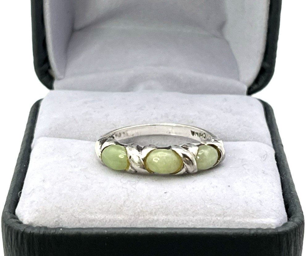 Light Green GARNET Solid Sterling Silver 925 size… - image 2