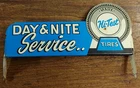 MARX HI-TEST Tires Day & Night Service Gas Station Tin Litho Sign Rare Blue